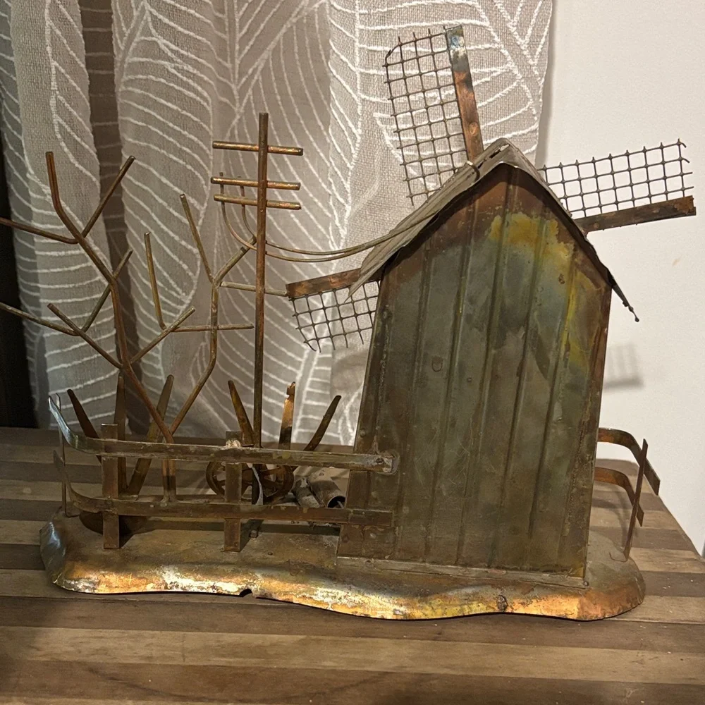 Vintage Rustic Metal Windmill Music Box - Picture 5 of 13